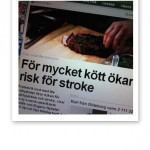 Artikel med texten "för mycket kött ökar risk för stroke"