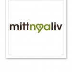 Logotyp "Mitt nya liv" i brunt och grönt.